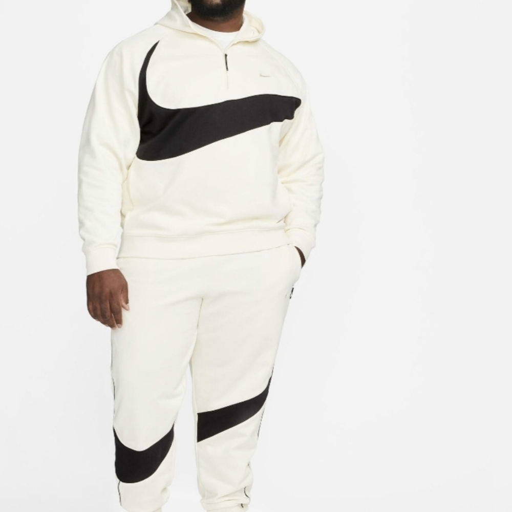 Nike White and Black Hoodie and Joggers Set